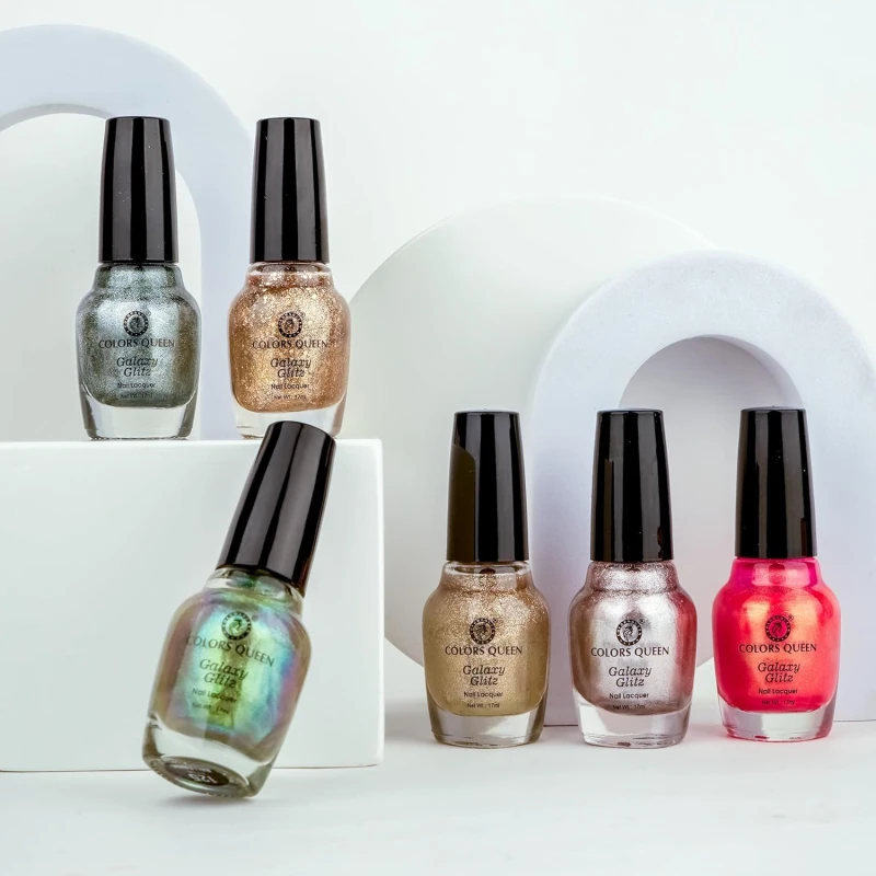 Colors Queen Galaxy Glitz Nail Lacquer | Glossy Nail Polish | Long Lasting | Chip Resisting Formula, Effortless Application | Vegan and Cruelty Free (111 - Hypnotize, 17ml) thumbnail 8